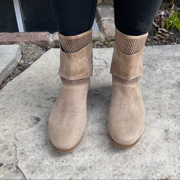VIC MATIE Beige suede mesh Ankle Booties 40 - Picture 2 of 13